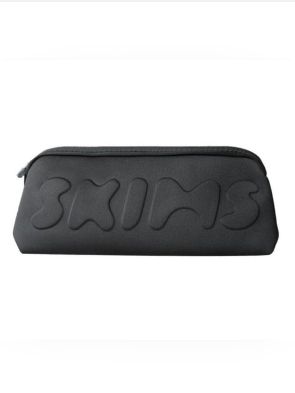 Skims Black Embossed Loho Neoprene Pouch Cosmetic Swim Beach Bag
